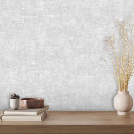 Papier peint intissé uni gris brillantGREY INDUS - My Home is My Castle par Ugepa - 359232