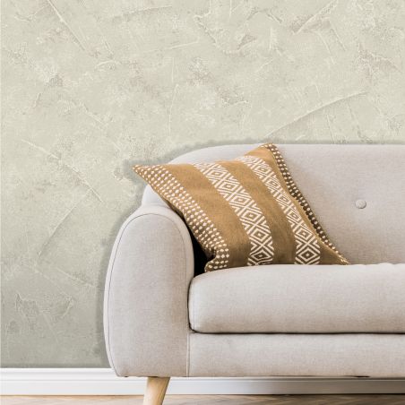 Papier peint expansé sur intissé uni argile et gris CLAY - Basiques par Ugepa - J96717