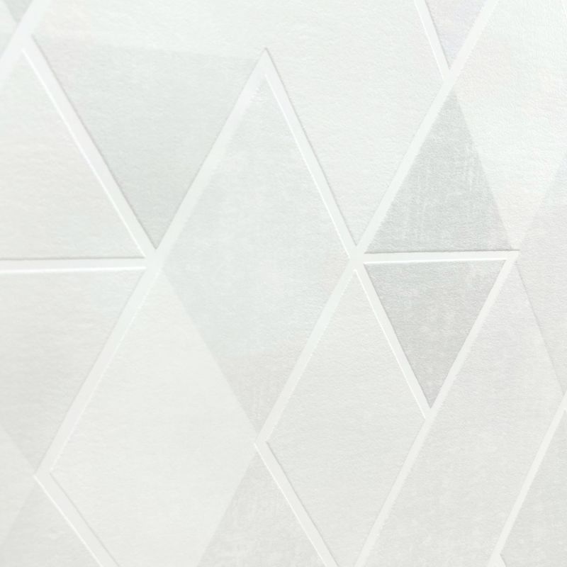 Papier peint expansé sur intissé géométrique gris et blanc ARLEQUIN - Basiques par Ugepa - M61719