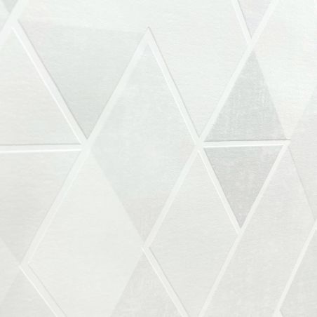 Papier peint expansé sur intissé géométrique gris et blanc ARLEQUIN - Basiques par Ugepa - M61719