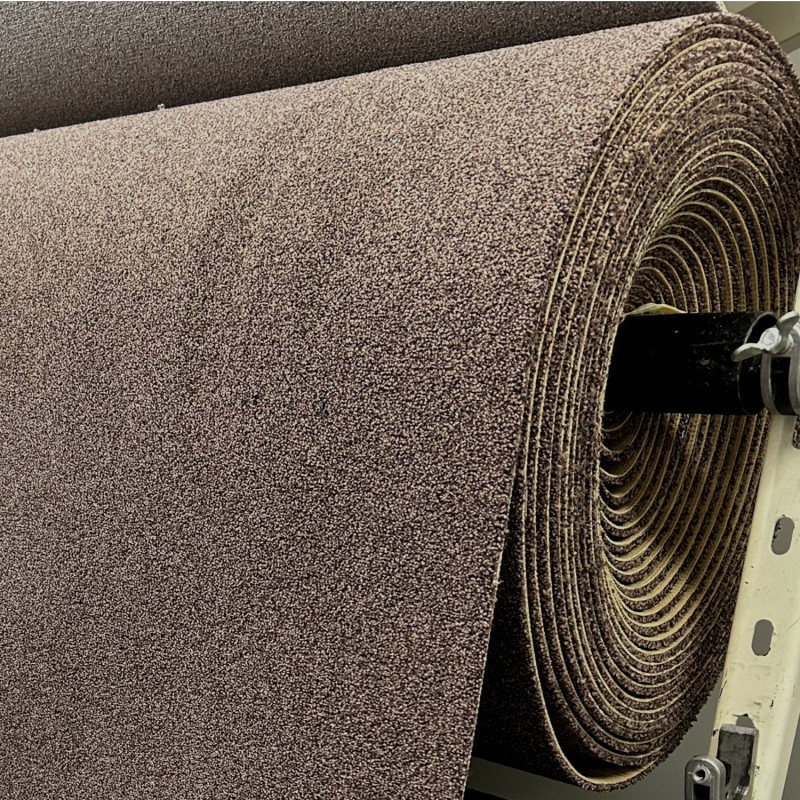 Moquette - 4m - velours taupe et marron CHARISMA 61 par Lano