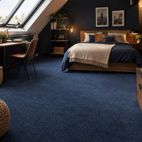 Moquette - 4m - velours bleu indigo CHARISMA 793 par Lano