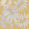 Papier peint vinyle sur papier floral jaune et argenté PALME VOGUE - Fleur par Grandeco - A45301