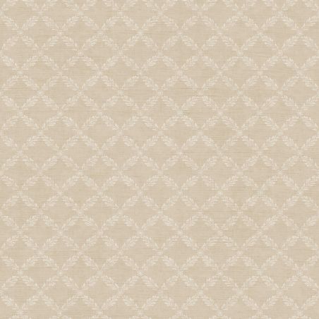 Papier peint intissé classique lin et beige BAROQUE - Italian Silk par Lutèce - 5052