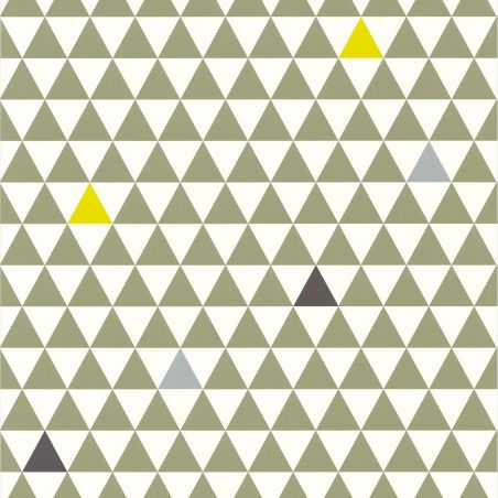 Papier peint standard graphique kaki et jaune TRIANGLE - Sélène & Gaïa par Lutèce - 11160604