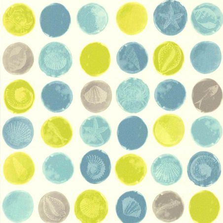 Papier peint vinyle sur intissé marin vert et bleu SAINT BART - Marin par Lutèce - 51132301