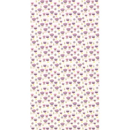 Papier peint standard floral parme et vert PRUNETTE - Sélène & Gaïa par Lutèce - 36160713