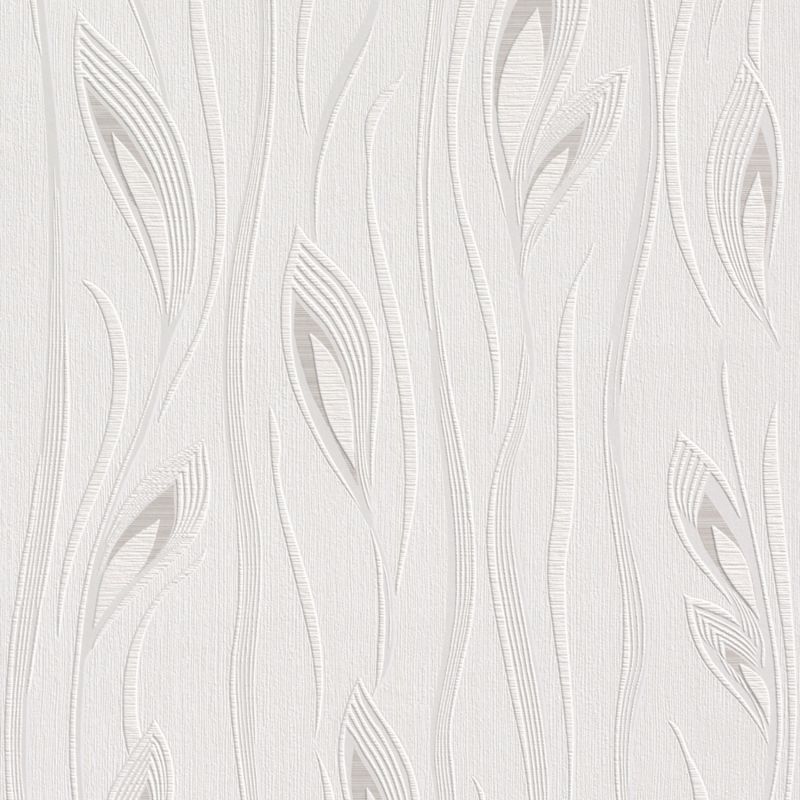 Papier peint expansé sur intissé floral blanc et gris clair FLEUR DE LYS - Fleur par Rasch - 788563