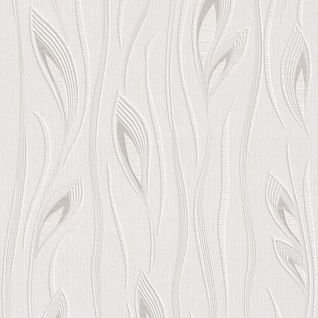 Papier peint expansé sur intissé floral blanc et gris clair FLEUR DE LYS - Fleur par Rasch - 788563