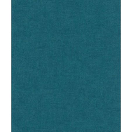 Papier peint intissé uni bleu pétrole BASIC - Essentiel par Rasch - 490091