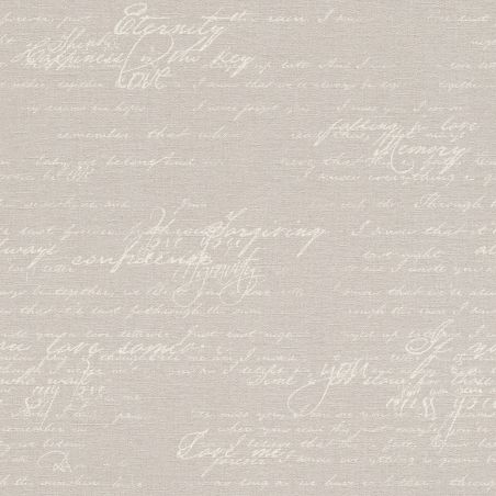 Papier peint vinyle sur intissé écriture lin et beige ROMANCE - Florentine 2 par Rasch - 449556