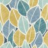 Papier peint vinyle sur intissé végétal moutarde et bleu JAVA - Jungle par Rasch - 480139