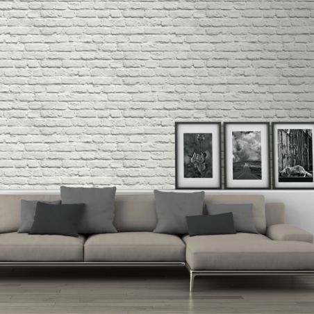 Papier peint standard trompe l'œil blanc et gris CHIGAGO - Géométrique par Ugepa - 102539