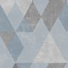 Papier peint vinyle sur intissé graphique bleu métallisé et gris KALEIDOSCOPE - Géométrique par Ugepa - L59811