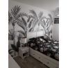 Panoramique vinyle sur intissé floral noir et blanc TROPICAL FOREST - Collector par Grandeco - A40801