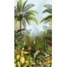 Panoramique vinyle sur intissé floral vert et jaune JUNGLE FEVER - Collector par Grandeco - JF6001