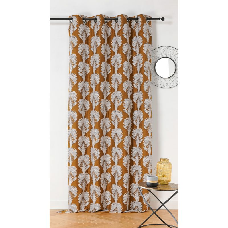 Prêt-à-Poser rideau - 140cmx240cm - végétal moutarde NOSYBE par Linder