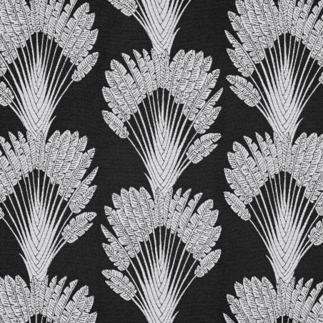 Prêt-à-Poser rideau - 140cmx240cm - végétal noir et blanc NOSYBE par Linder Prêt-à-Poser rideau - 140cmx240cm - végétal noir et blanc NOSYBE par Linder