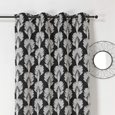 Prêt-à-Poser rideau - 140cmx240cm - végétal noir et blanc NOSYBE par Linder