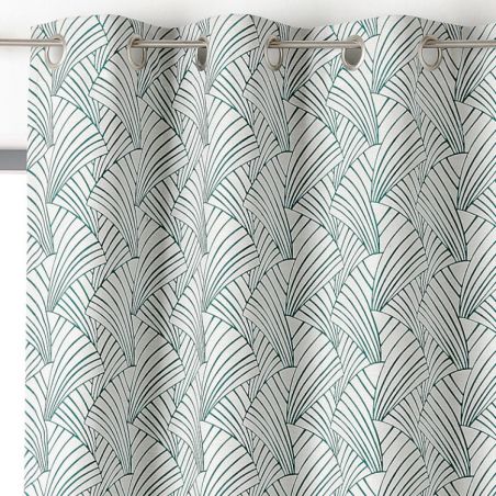 Prêt-à-Poser rideau - 135cmx240cm - géométrique art déco vert ARDECO par Linder Prêt-à-Poser rideau - 135cmx240cm - géométrique art déco vert ARDECO par Linder