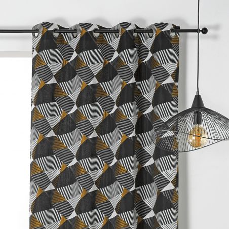 Prêt-à-Poser rideau - 135cmx240cm - géométrique jaune moutarde JACKSON par Linder