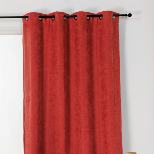 Prêt-à-Poser rideau - 140cmx260cm - uni terracotta ALASKA par Linder