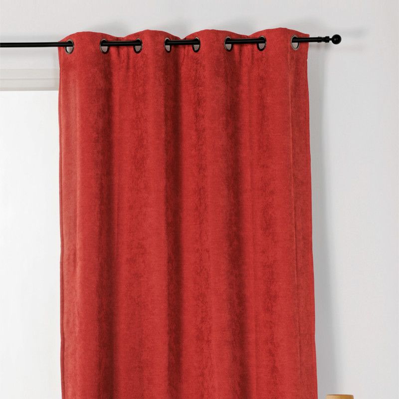 Prêt-à-Poser rideau - 140cmx260cm - uni terracotta ALASKA par Linder