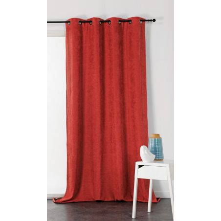 Prêt-à-Poser rideau - 140cmx260cm - uni terracotta ALASKA par Linder
