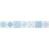 Sol Vinyle/PVC - Lame clipsable - carreaux de ciment blanc et bleu LISBONNE - Decotile par Kalinafloor