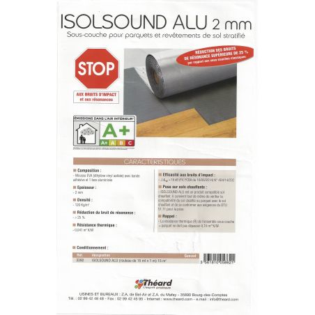 Sous-couche - 1m - Spéciale stratifié et parquet ISOLSOUND ALU par Theard