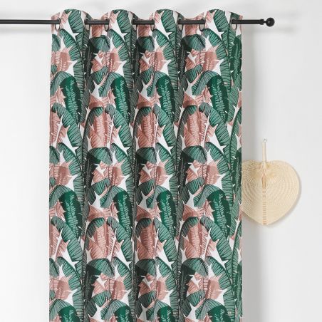 Prêt-à-Poser rideau - 140cmx240cm - végétal vert et rose BANANIER par Linder