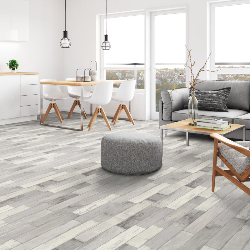 Sol Vinyle/PVC 4m parquet gris clair et ASPIN 891