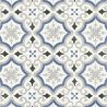 Sol Vinyle/PVC - 3m - carreaux de ciment bleu et gris EVORA 573 - Textile Texmark par IVC