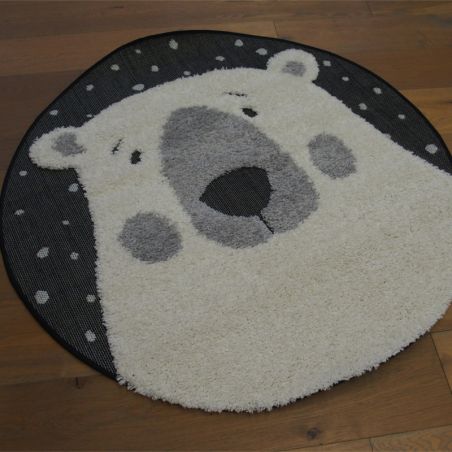 Tapis rond - diam 120cm - Enfant écru et noir RICHIE par Balta