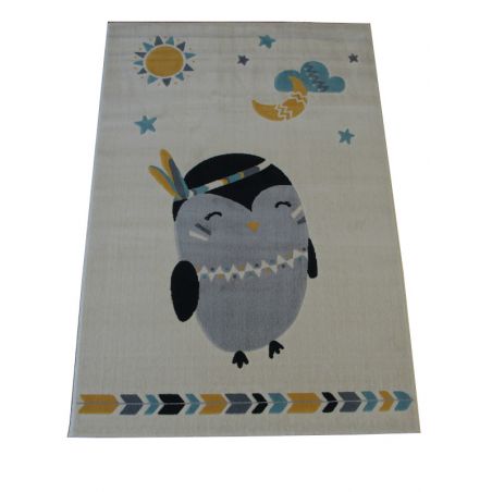 Tapis enfant - 120x170cm - Enfant jaune et gris fond écru CANVAS par Balta