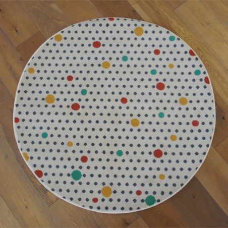 Tapis rond - diam 120cm - Enfant écru et gris RICHIE par Balta