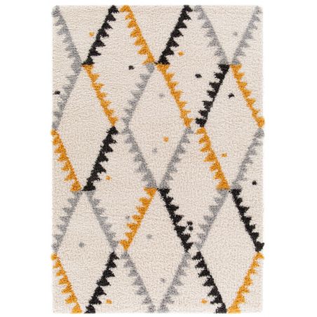 Tapis de salon - 160x230cm - Ethnique / Berbére moutarde et écru GIPSY par Balta