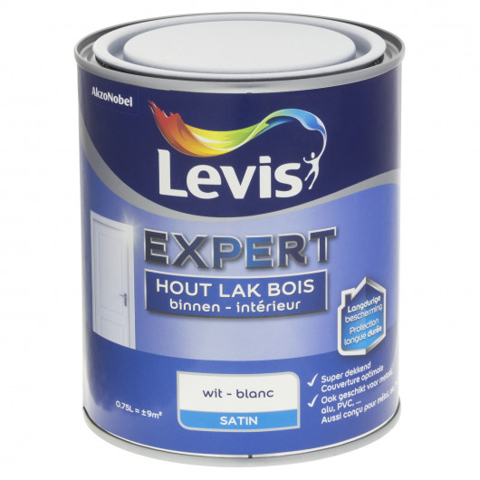 Peinture boiserie intérieure 0,75L blanc satin - Laque Expert par Levis