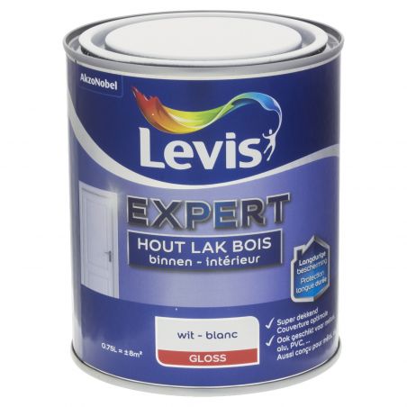 Peinture boiserie intérieure 0,75L blanc brillant- Laque Expert par Levis