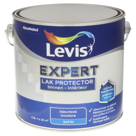 Peinture boiserie intérieure 2,50L incolore satin - Laque protectrice Expert par Levis