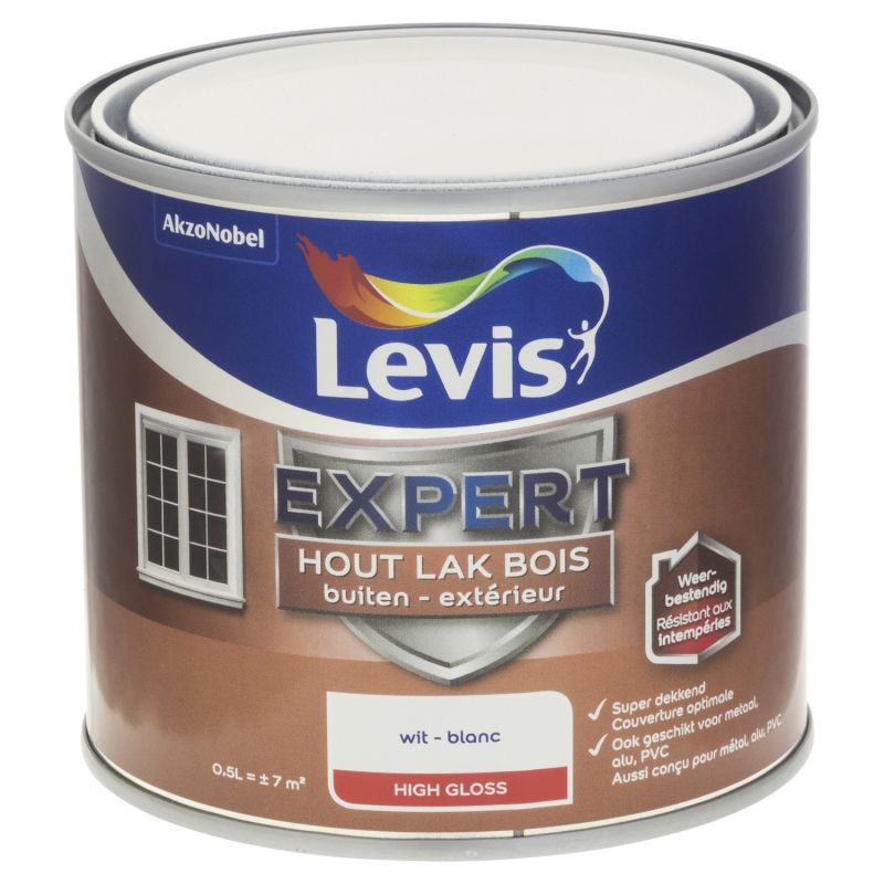 Peinture boiserie extérieure 0,50L blanc brillant- Laque Expert par Levis