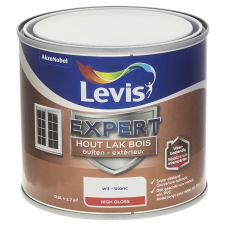 Peinture boiserie extérieure 0,50L blanc brillant- Laque Expert par Levis