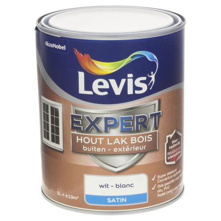 Peinture boiserie extérieure 1L blanc satin - Laque Expert par Levis