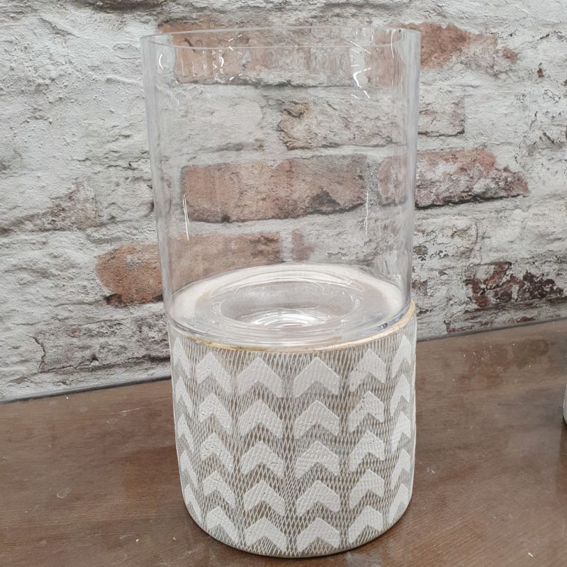 Photophore classique gris et écru - 70x30cm - PIERRICK par Amadeus