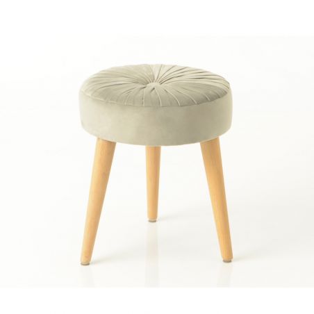 Tabouret contemporain gris - 41x37x37cm - SATINE par Amadeus