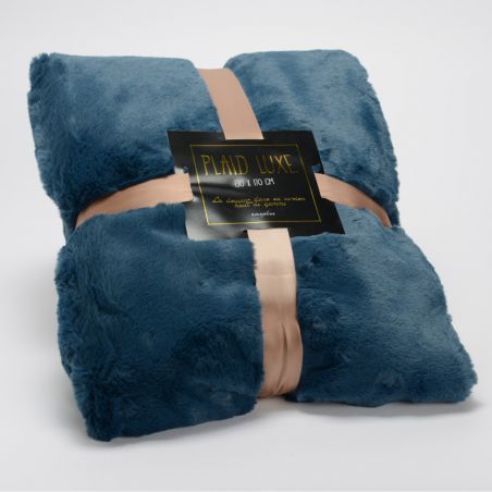 Plaid uni bleu nuit - 130x170cm - LUXE par Amadeus