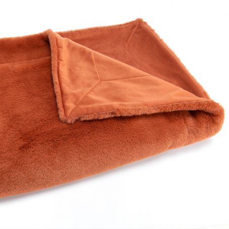 Plaid uni terracotta - 130x170cm - LUXE par Amadeus