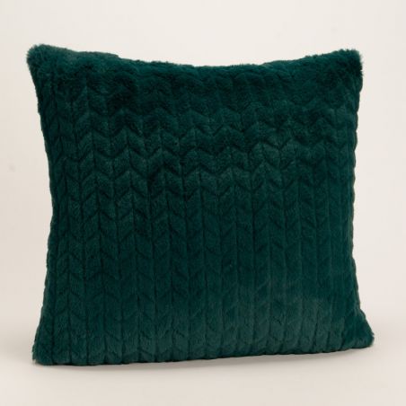 Coussin uni émeraude - 40x40cm - CHEVRON par Amadeus