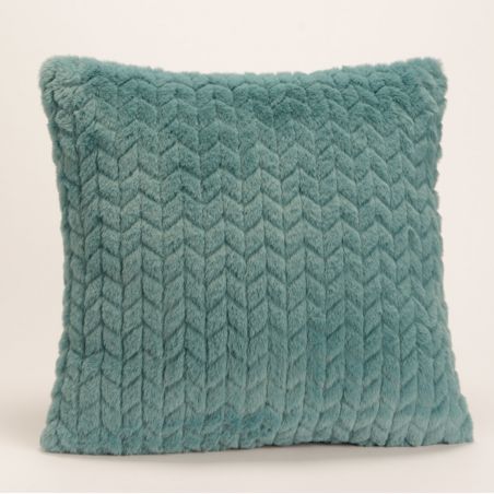 Coussin uni bleu canard - 40x40cm - CHEVRON par Amadeus