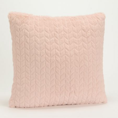 Coussin uni vieux rose - 40x40cm - CHEVRON par Amadeus